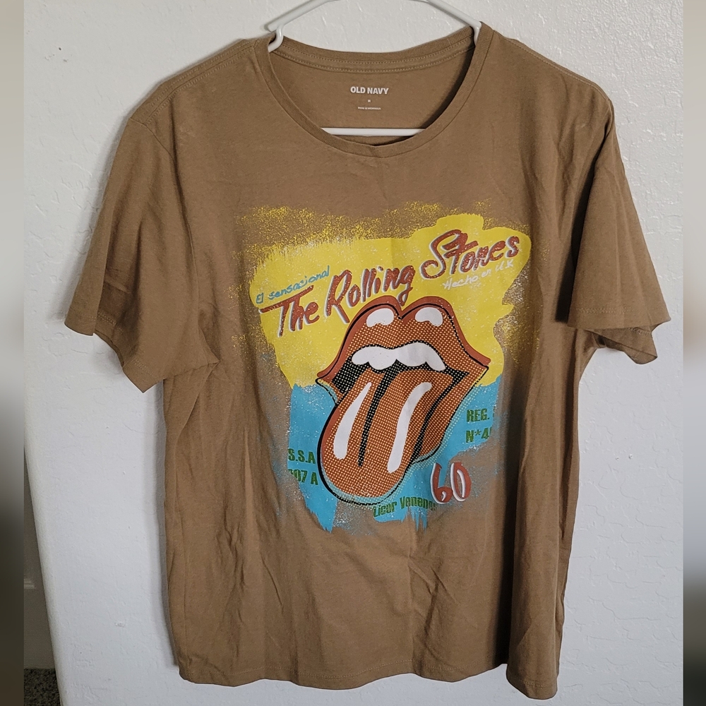 Old Navy Brown Rolling Stones Graphic Tee